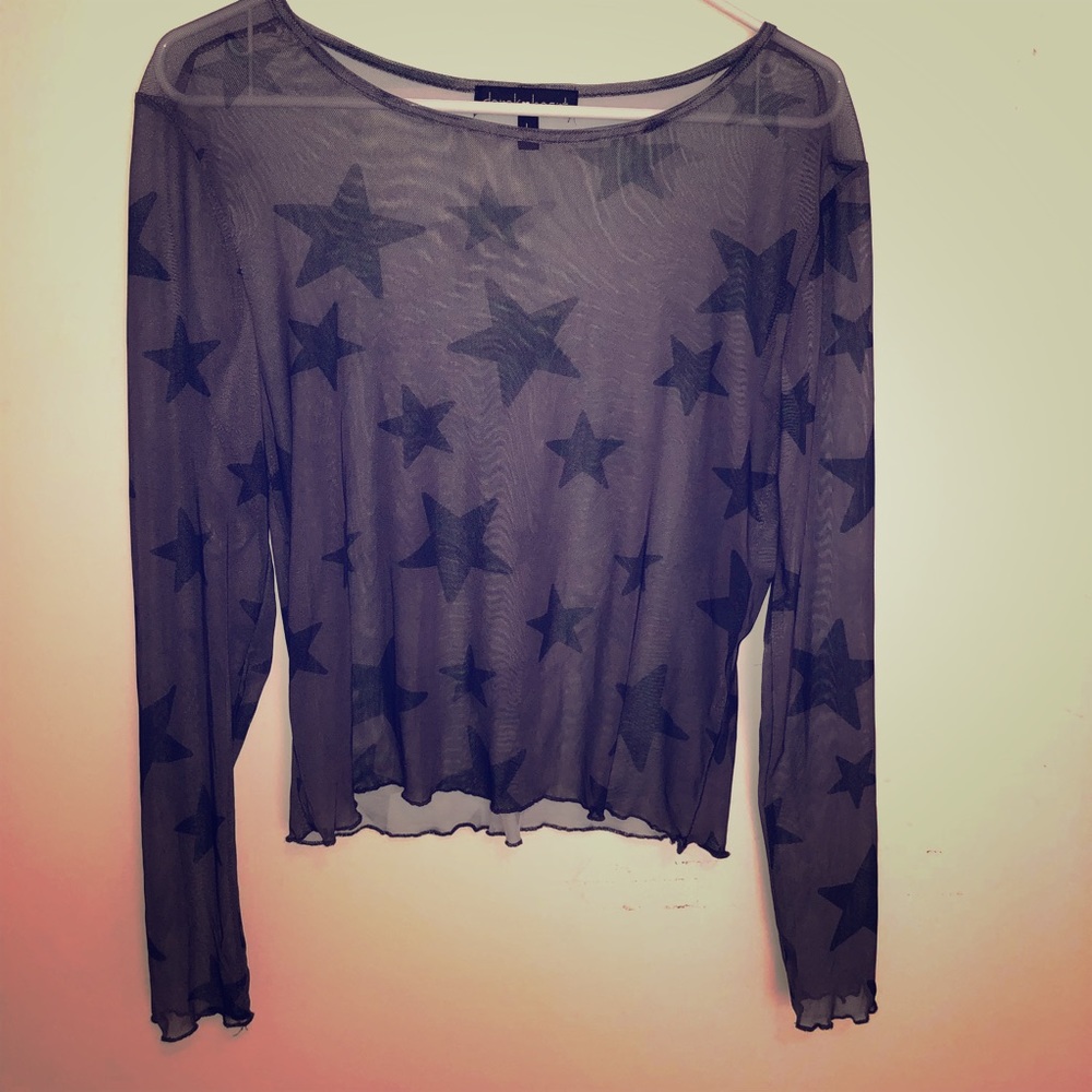 🔥Derek Heart sheer star top. EUC. Star.
